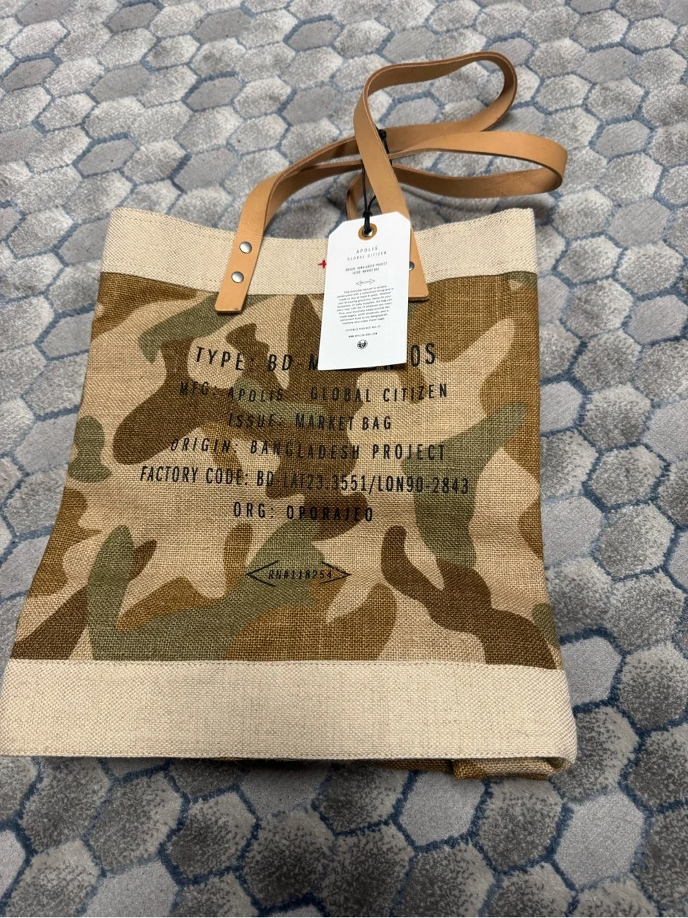 NWT Apolis Market Tote in Safari - Picture 2 of 5